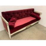 A French day bed. W:192cm x D:68cm x H:88cm