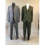 Vintage Harrods tweed 3-piece suit 41r 32" waist, 30" inside leg together with a 1950s Hodges