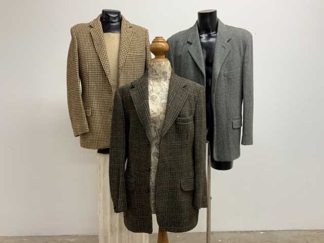 Three vintage tweed jackets all size 42.