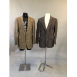 Harris tweed jacket 46" together with 1 checked jacket 42L
