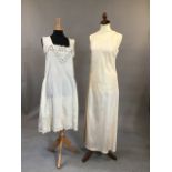 1 1930s silk slip dress together with a 1920s silk slip dress