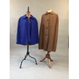 1970s long wool cape together with a 1960s welsh pure new wool cape