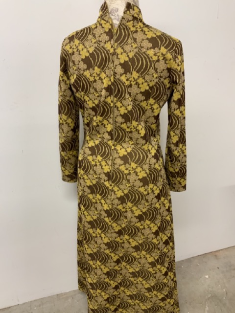 Long gold and brown dress 1960s - Image 3 of 3