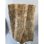 4 heavy chenille vintage curtains. 1 with no header tape or lining .