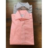 Pair of bespoke shirts by Emmett of London. Collar size 15
