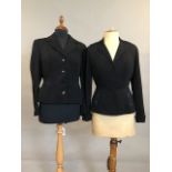 1940s wool gaberdine jacket together with a 1940s wool gaberdine jacket with soutache beading