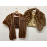 A 1950s mink stole by Maxwell croft and a 1930s mink capelet.