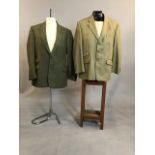 Pair of tweed checked jackets. Paler green jacket 46r, darker green jacket 48â€