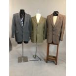 Harris tweed jacket plus 2 wool jackets. Brown Harris tweed 42xl, green window pane check 44r,