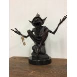 An original Bronze figure of a goblin by David Goode 'Isabels Goblin'. With original receipts