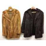 A 1950s sable fur ¾ length coat and a 1960s mink jacket with leather belt