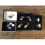 5 sets of boxed vintage cufflinks