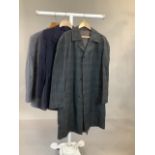 A Dunn & Co Drummond superfine mens overcoat chest 44" with two 20th Century jackets.