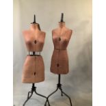 2 vintage adjustable dressmakers dummies