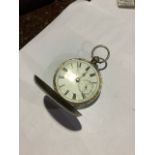 An 0.800 silver key wind full hunter pocket watch.