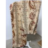 Laura Ashley patterned velvet lined curtainsW:Track 117cm x D:cm x H:270cm