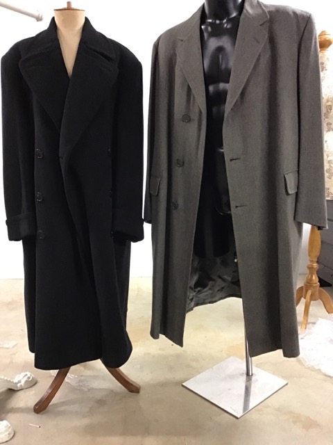 Heavy weight crombie cloth overcoat 46 together with a bespoke overcoat 50