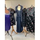 A collection of five 20th century evening dresses. To include Amanda Wakeley Elements size 12,