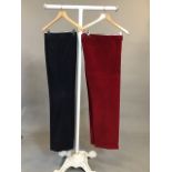 2 Pairs of Vintage Corduroy trousers. Red cords 38r, navy 38r