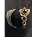 2 1940s brooches made by A&S (Attword Sawyer) made in the late 1960s inspired by the jewels of the