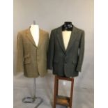 Harris tweed jacket 46â€ together with an all wool checked jacket by Roderick Charles 44â€r