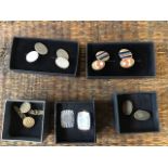 5 sets of boxed vintage cufflinks