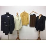 A collection of vintage fashion items to include a 1980s Gianfranco Ferre wool gabardine jacket with