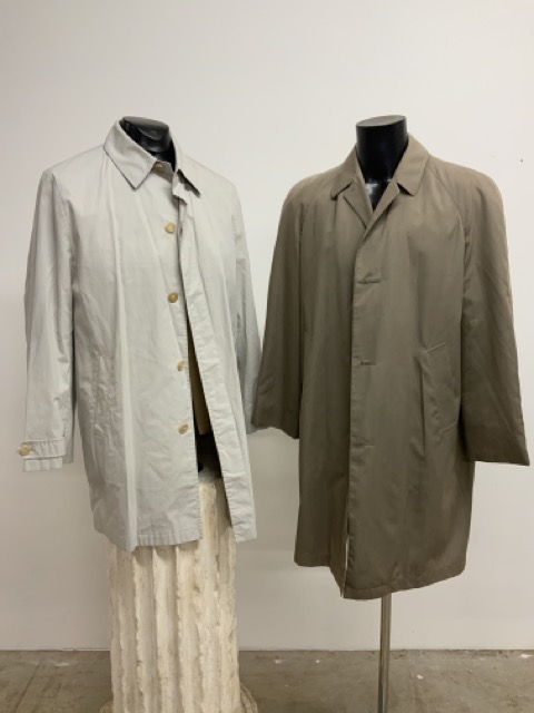 A classic three quarter raincoat by Mulbury size M, together with a vintage lightweight raincoat