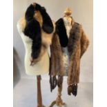 Fur stole with fur collars, cuffs and pelts
