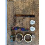 Various Vintage items to include Edwardian lorgnette glasses and Victorian pince nez gold rimmed