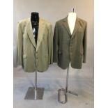 Pair of checked Jackets darker green check size 45, lighter green jacket 50 L