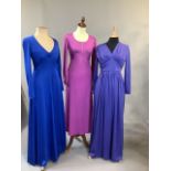 Three 1970s dresses sizes 10/12 to include John Charles and Reflections