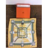 A Gents boxed Hermes silk pocket square