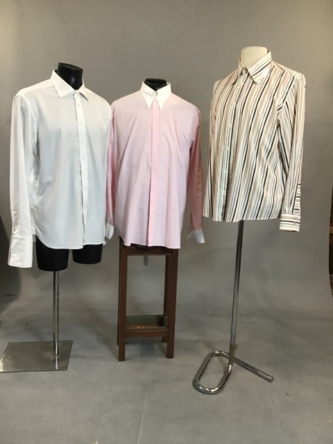 Chester Barrie bespoke shirt including 2 others. Charles Caine Pink shirt 42, Ben Sherman stripe