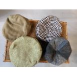 4 vintage tweed flat caps. Including sizes 8, 71/8