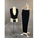 Vintage dinner trousers 30" waist, 30" inside leg together with a 1940s deep yoke evening
