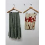 A 1970s Liberty lawn cotton skirt together with an early 1980s silk skirt by Vivienne Westwood.