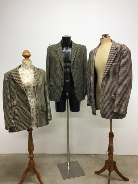 Three vintage gentlemens tweed jackets. Sizes 40L.