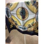 Vintage Hermes silk scarf 'Cavaliers Pelils' by jean de Fougerolle