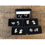 5 sets of boxed vintage cufflinks