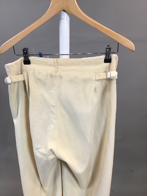1930s cream flannel trousers together with a pair of moleskin trousers. Cream flannel trousers tears - Image 4 of 5