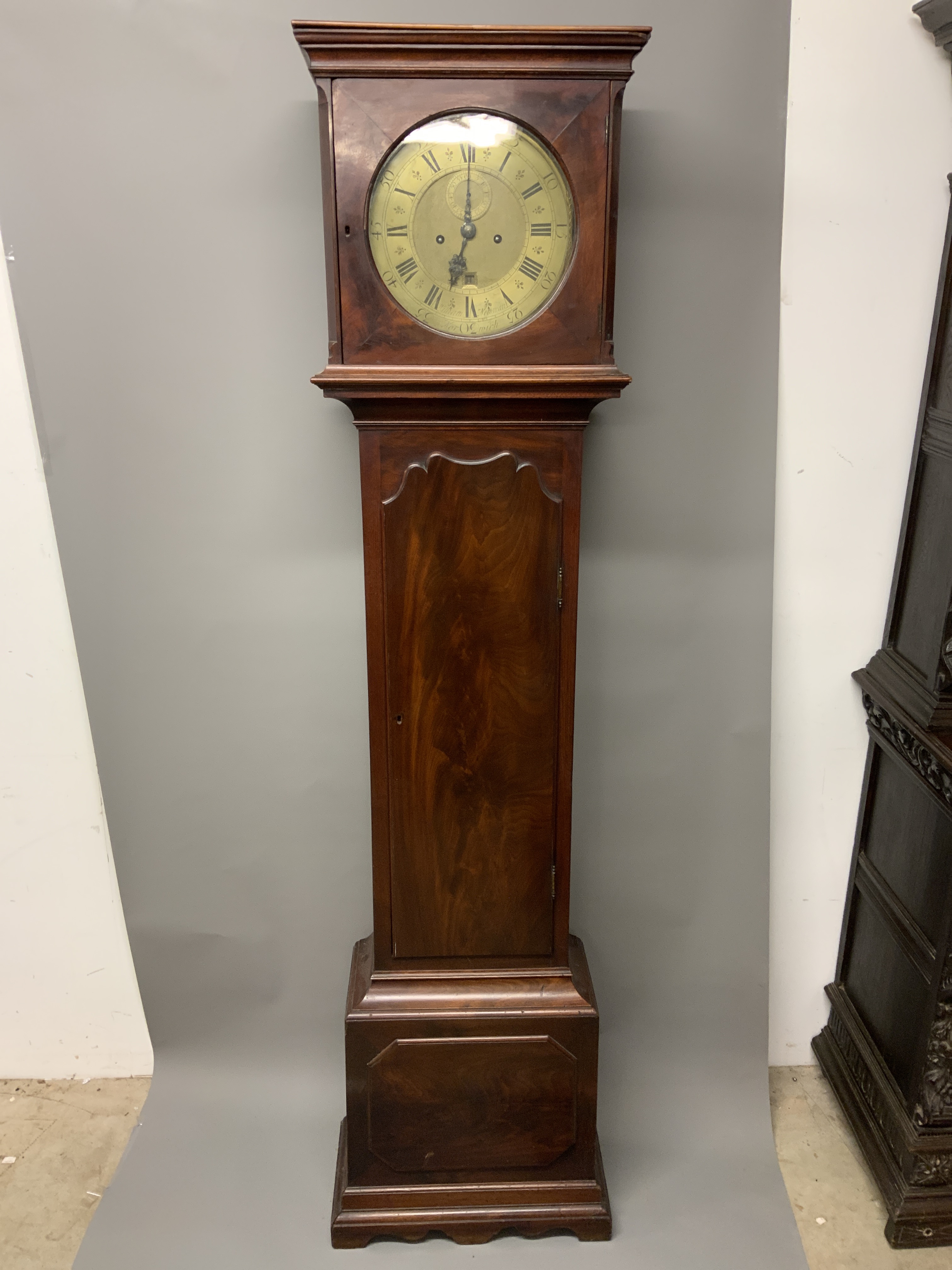 A 19th century mahogany cased longcase clock,:53cm x D:26cm x H:205cm