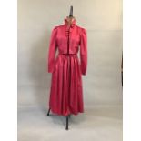 1970s/80s taffeta dress with belt together with a matching bolero jacket by Horrocks