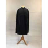 1960s wool cape with red silk lining