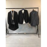 3 mens suits. Morning suit with waistcoat, Evening suit with Shirt (St Michael) and waistcoat