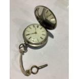 A sterling silver fusee movement full hunter pocket watch. Movement signed GE. Smithers 45 Queen