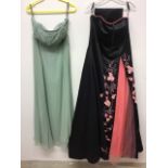 Two late 20th century Ladies evening dresses.Manon size 18 with matching shoulder scarf and John