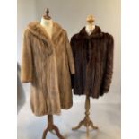 Two 1950's fur coat and jacket