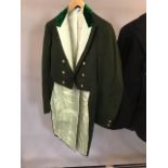Green tail coat by Peck and Wyatt 1927 tailored for Mr W. McCandlish chairman of the Kennel Club
