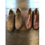 2 pairs of leather gents shoes by Jones. Suede shoes size 7 and loafers size 8 1/2